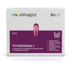 Almagea, Thyroideal+, 60 kapsulių, hormonų balansas, medžiagų apykaita ir energijos gamyba, skydliaukės funkcija