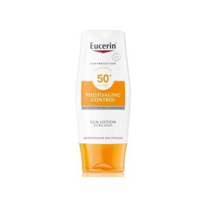 Eucerin, saulė, SPF50+, aliejaus kontrolė, sauso prisilietimo gelinis kūno kremas, matinis efektas, 200 ml