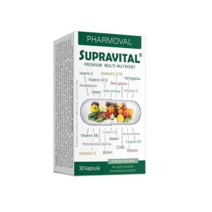 Pharmoval, Supravital, 30 kapsulas, antioksidanti, vitamīni, minerāli, beta glikāns un augu ekstrakti