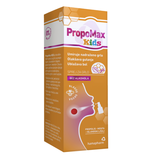 Hamapham, PropoMax Kids Throat Spray, 20ml, Για Φλεγμονώδη και Ερεθισμένο λαιμό - 3 ετών και άνω