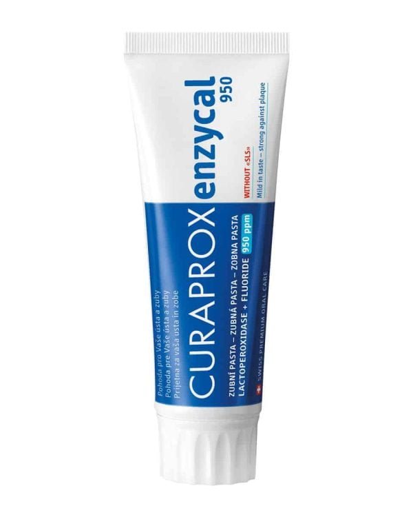 Curaprox, Enzycal 950 dantų pasta, su 950 ppm natrio fluoro, apsauganti nuo ėduonies, 75 ml