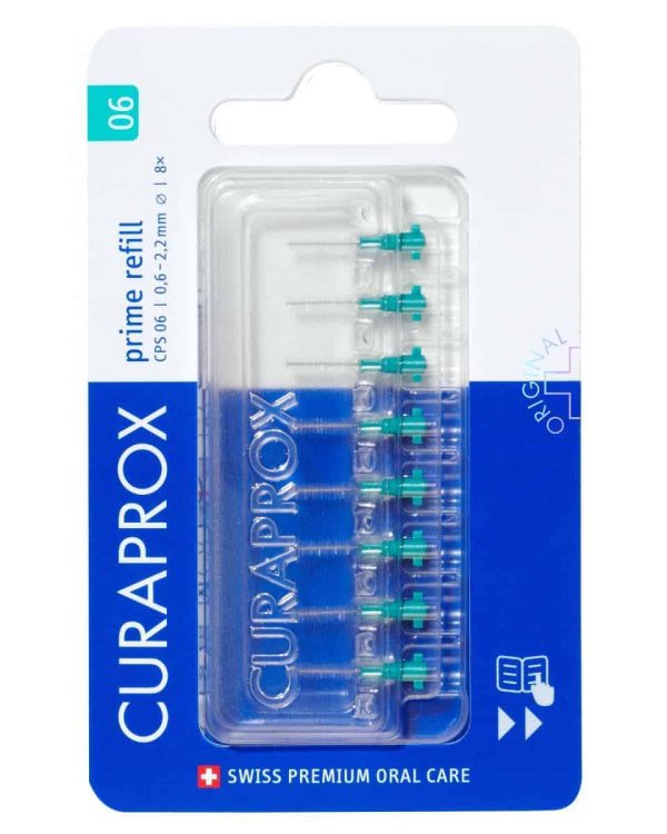 Curaprox, 8 interdentale børster, Prime Refill, CPS 06, 07, 08, 09 eller 011