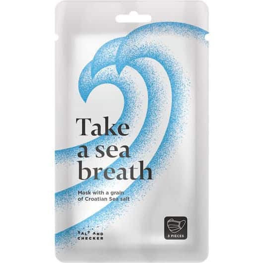'' Breathe the Sea Air '', Masker Met toevoeging van Adriatisch zout, 3 stuks, Voor extra bescherming van het slijmvlies
