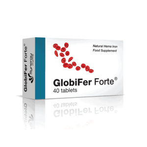 GlobiFer Forte+, 40 tablečių, geležis, vitaminas B12 ir folio rūgštis