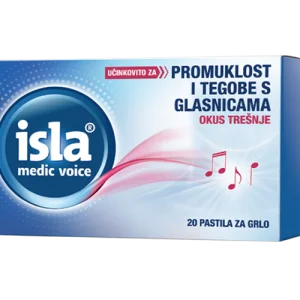 Isla®, Medic Voice, 20 sugetabletter, Kirsebærsmag, lindrer ondt i halsen