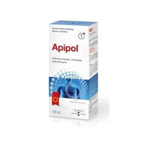 Apipharma, Apipol Sirup, 100ml, Reducerer tørhed og lindrer hoste - 1 år og ældre