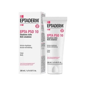 Eptaderm, Epta PSO 10 Rich Emulsion, 200ml, Hud tilbøjelig til afskalning, Keratoreducerende virkning