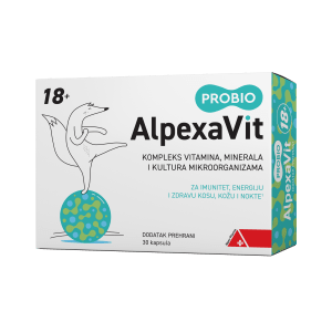Alpen Pharma, Alpexavit Probio 18+, 30 kapsulas, vitamīni, minerāli un mikroorganismu kultūras
