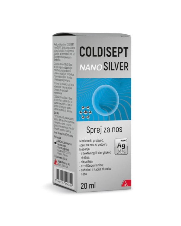 Coldisept, NanoSilver Neusspray, 20ml, Nanocolloid Zilver