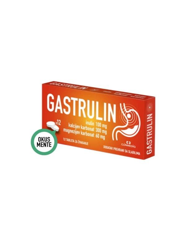 Gastrulin, 12 kauwtabletten, voor maagreflux