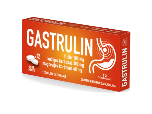 Gastrulin, 12 kramtomųjų tablečių, nuo skrandžio refliukso