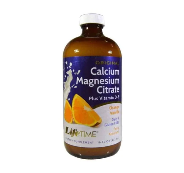 LifeTime, Skystas kalcio magnio citratas, 473 ml, mėlynių, braškių arba apelsinų skonio