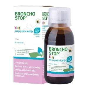 Bronchostop Sirop pour enfants, soulage la toux sèche ou grasse, 120 ml - 1 an et plus