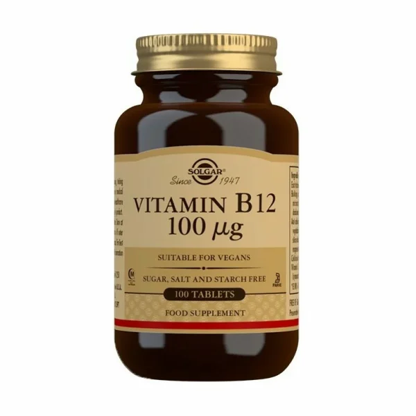 Solgar, B12 vitamīns, 100 μg, 100 tabletes