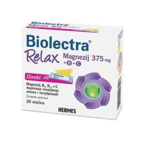 Biolectra, Relax Magnesium 375 mg + B6, 20 Brausetabletten, Zitronengeschmack