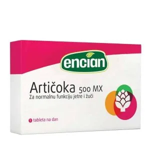 Encian, artišokas 500 MX, 30 tablečių, normali kepenų ir tulžies funkcija