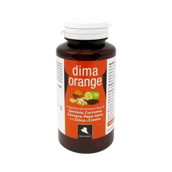 Dima Orange, 60 Comprimés, Garcinia, Curcuma, Gingembre, Poivre Noir, Zinc et Chrome