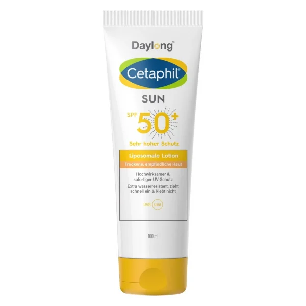 Cetaphil, Sun Daylong Lotion SPF50+, hellävarainen liposomaalinen suoja herkälle iholle, 100 tai 200 ml