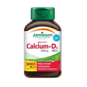 Jamieson, kalcijs + vitamīns D3, 120 tabletes
