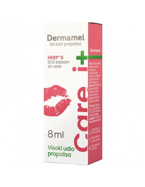 Apimel, Dermamel Herp''S lūpų balzamas su propoliu, 8ml, Herpes linkusioms lūpoms