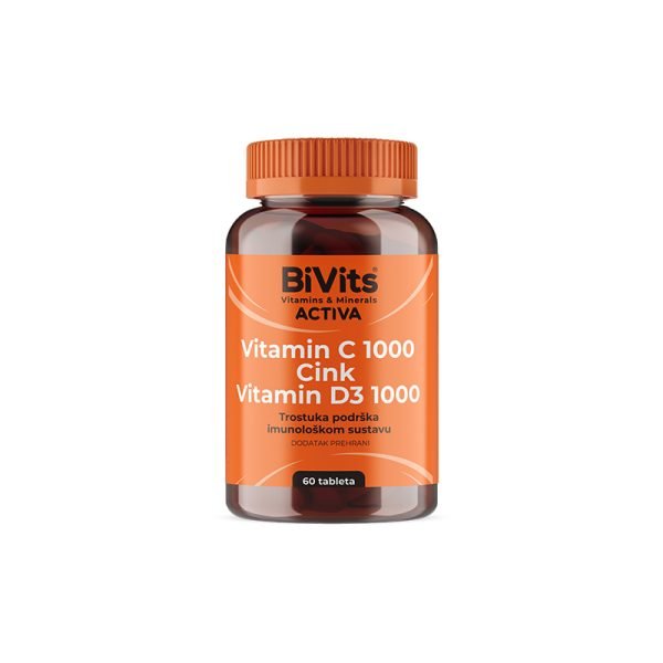 AbelaPharm, BiVits, C vitamīns 1000, cinks, vitamīns D3 1000, 60 tabletes