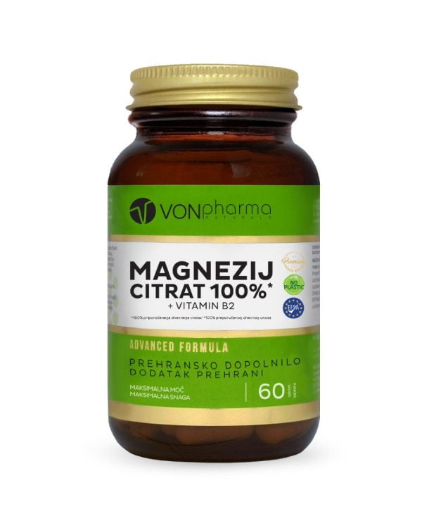 VONpharma, Magnezij Citrat 100% + Vitamin B2, 150 Tableta