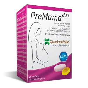 PreMama Duo, 30 tabletta és 30 kapszula, terhes és szoptató, valamint terhességet tervező nők számára