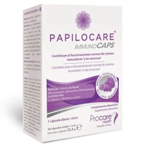 Papilocare® Immunocaps, 30 kapsulas, bojājumu novēršana, imunitātes un dzimumorgānu mikrobiotas stiprināšana