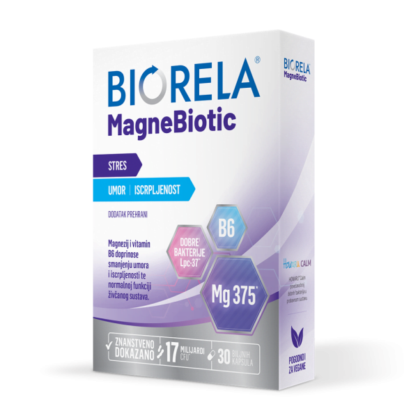 Biorela, MagneBiotic, 30 kapselia, stressinvastainen kaava, hyvät bakteerit