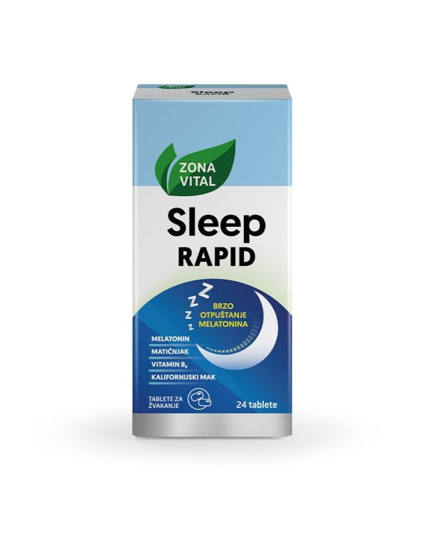 Zona Vital, Sleep Rapid, 24 compresse masticabili, melatonina, melissa