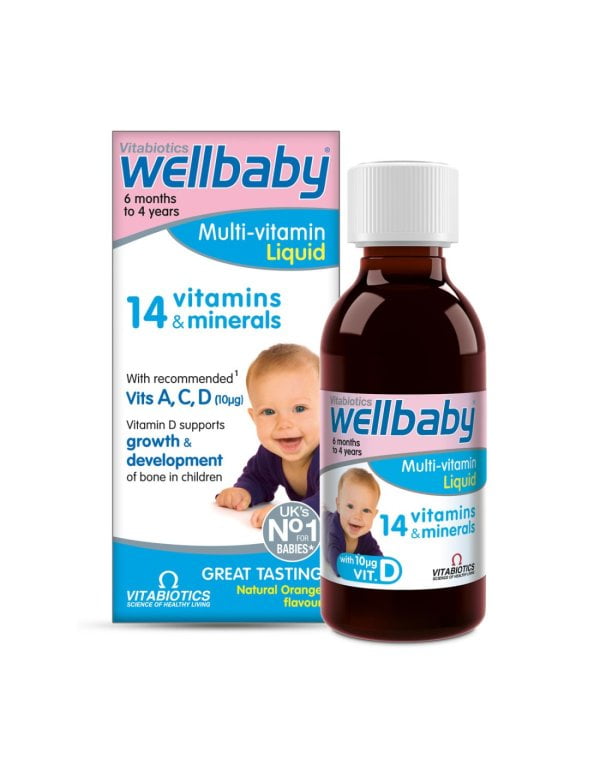 Vitabiotics, Wellbaby Multi-Vitamin Liquid, 150ml, 14 Vitamina i Minerala - 6 Mjeseci i Stariji