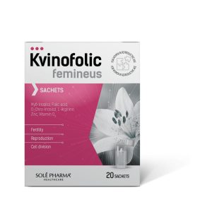 Solé Pharma, Kvinofolic Femineus, 20 zakjes, verbetering van de vruchtbaarheid, polycysteuze eierstokken