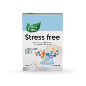 Zona Vital, Stress Free, 30 Kapsula, Šafran, Cink, Vitamin B, Folna Kiselina