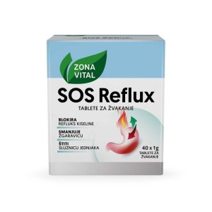Zona Vital, SOS reflux, 40 rágótabletta, gyomorégés, reflux